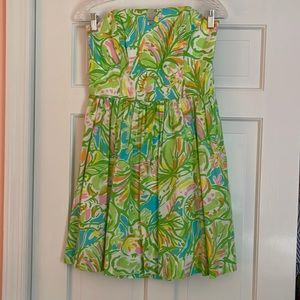 Strapless Lilly Pulitzer green and blue and pink